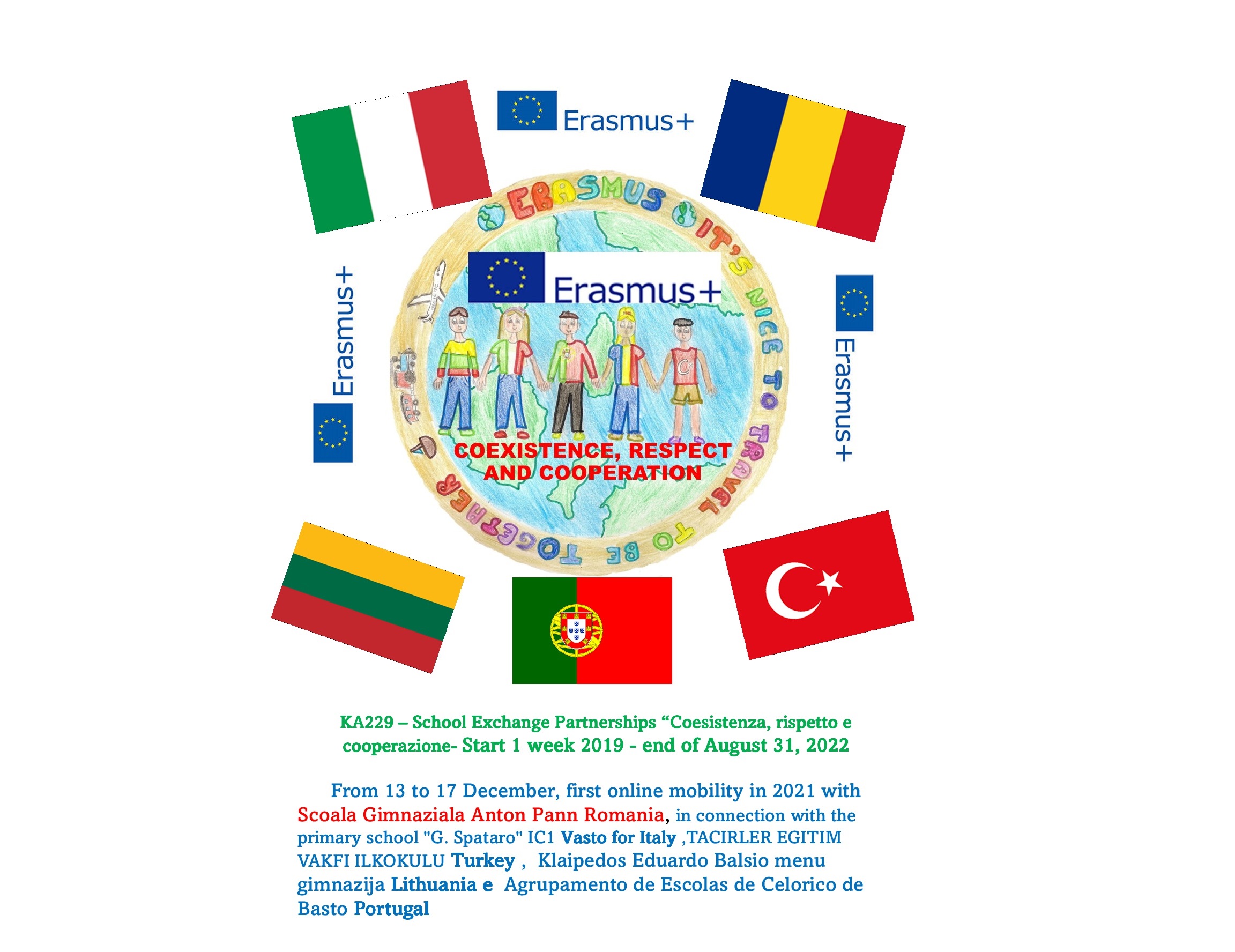 Scopri di più sull'articolo Al via per i ragazzi della primaria “G. Spataro” IC1 di Vasto il progetto Erasmus + “Coesistenza, rispetto e cooperazione”