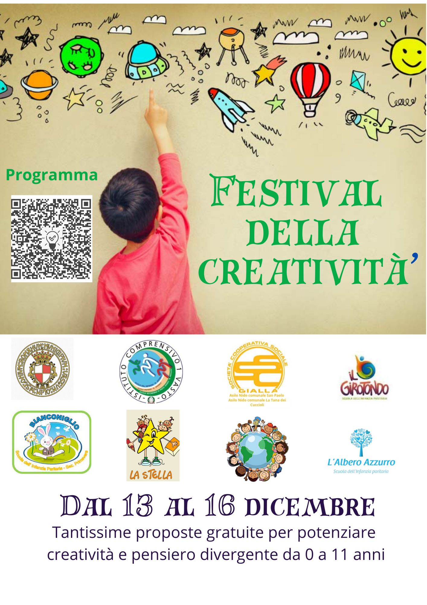 Scopri di più sull'articolo Programma aggiornato del Festival della Creatività: Scuola Primaria