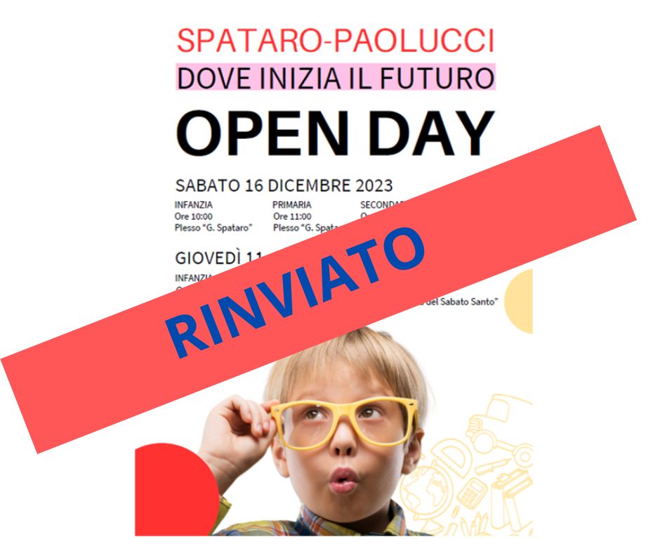 Scopri di più sull'articolo Open Day della Scuola Spataro Paolucci rinviato